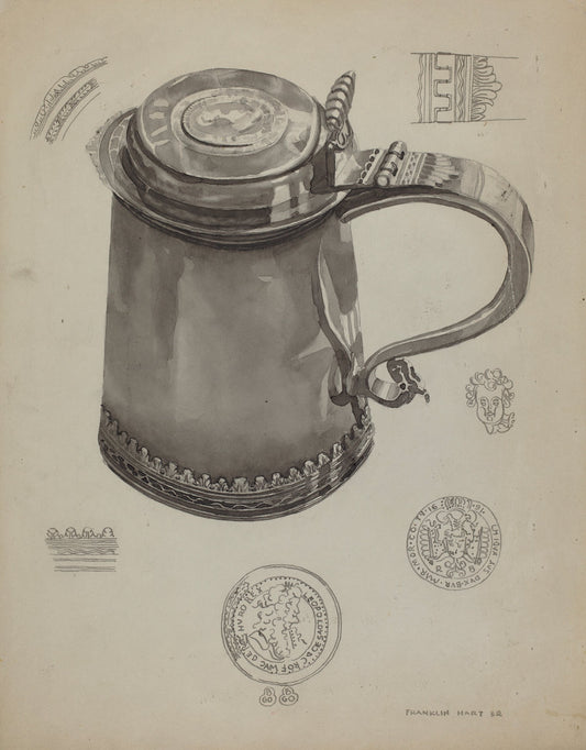 Pewter Tankard by Franklin Hart (American, active c. 1936), 16X12"(A3)Poster Print
