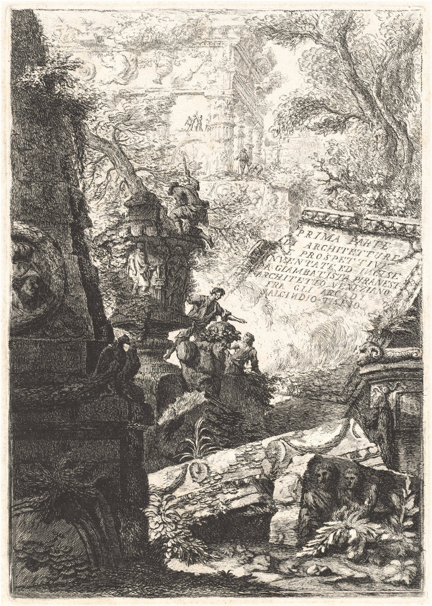 Prima Parte; Grotteschi; Carceri; Alcuna Vedute ...; Trofei di Ottaviano Augusto by Giovanni Battista Piranesi and Francesco Piranesi (Italian, c. 1758 - 1810), 16X12"(A3)Poster Print