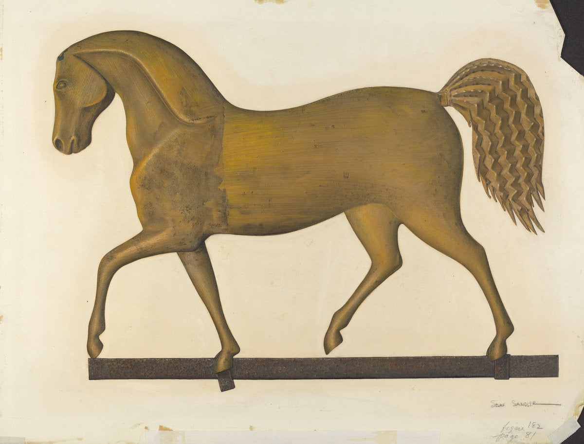Horse Weather Vane by Selma Sandler (American, active c. 1935), 16X12"(A3)Poster Print
