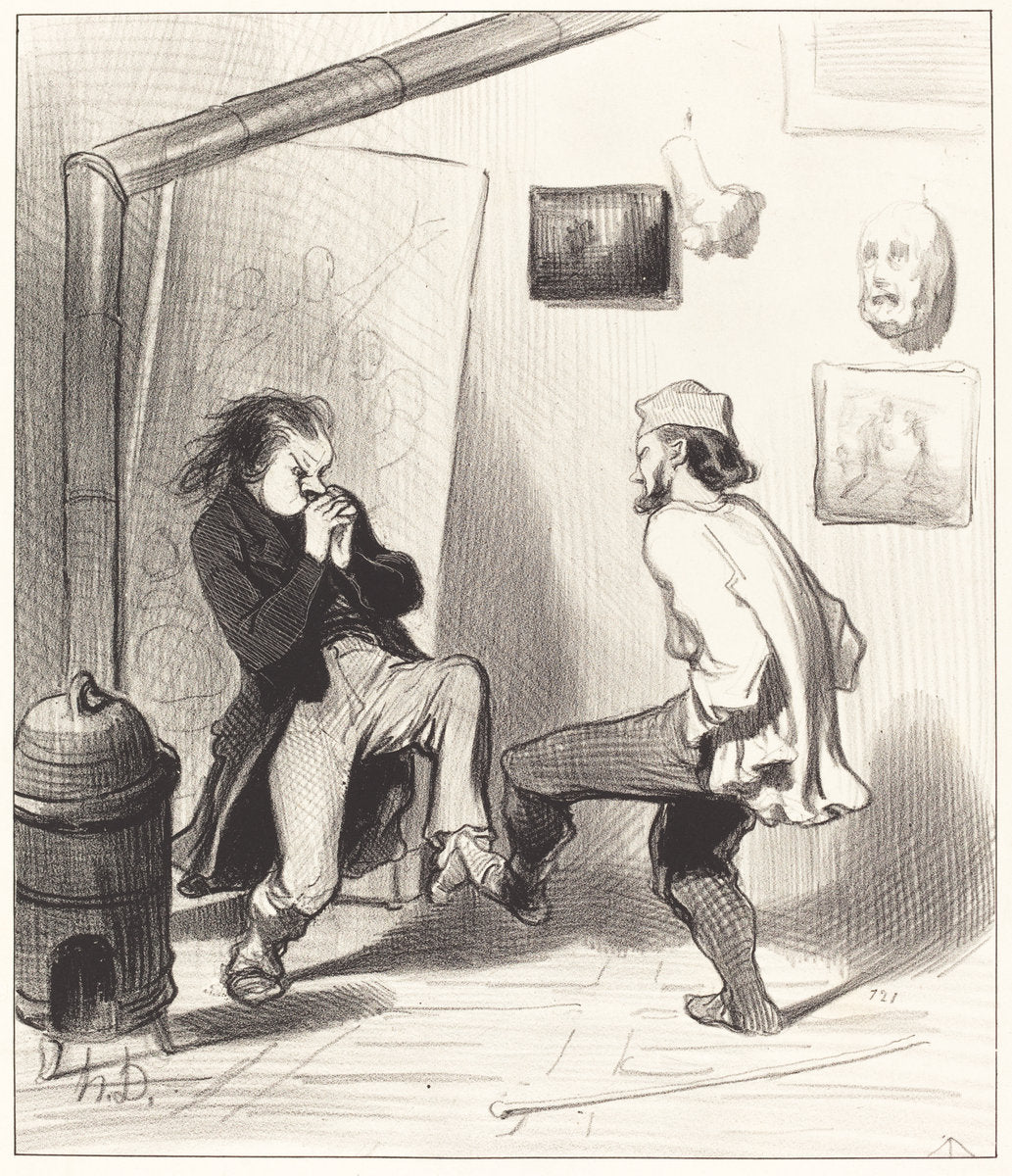 Quand on a brulé son dernier chevalet! by Honoré Daumier (French, 1808 - 1879), 16X12"(A3)Poster Print