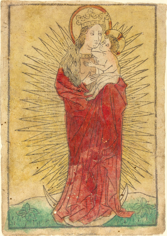 1450/1460 by German 15th Century (Madonna and Child in a Glory Standing on a Crescent Moon), 16X12"(A3)Poster Print