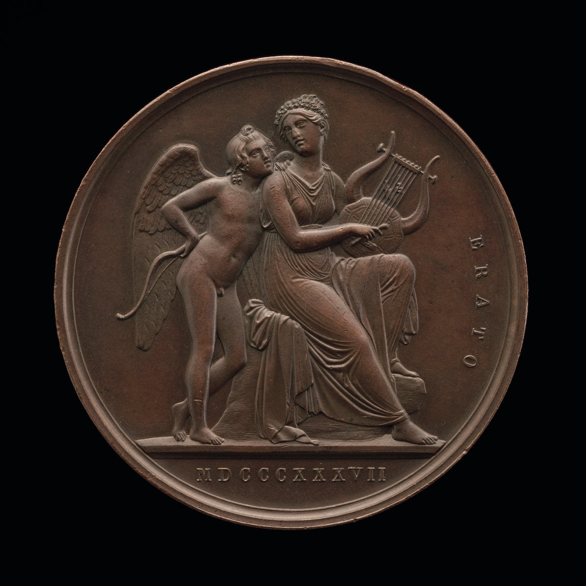 Cupid and Erato [reverse] by Karl Friedrich Voigt (German, 1800 - 1874), 16X12"(A3)Poster Print