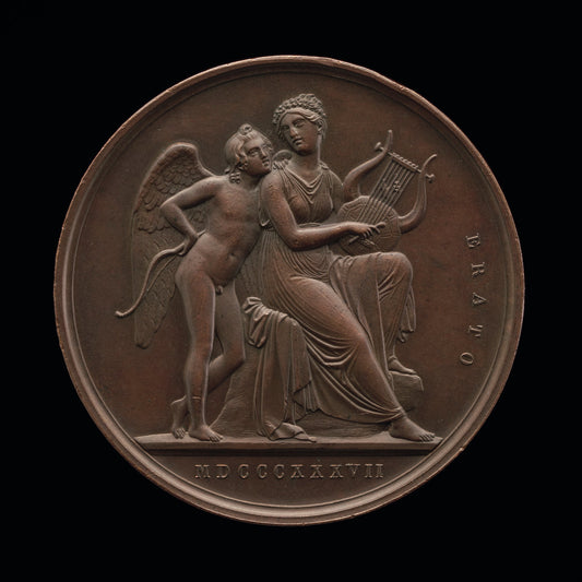 Cupid and Erato [reverse] by Karl Friedrich Voigt (German, 1800 - 1874), 16X12"(A3)Poster Print
