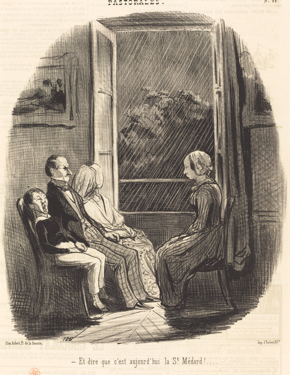 Et dire que c'est aujourd'hui la Saint-Médard! by Honoré Daumier (French, 1808 - 1879), 16X12"(A3)Poster Print