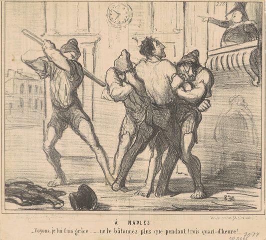 A  Naples: Voyons, je lui fais grace ... by Honoré Daumier (French, 1808 - 1879), 16X12"(A3)Poster Print
