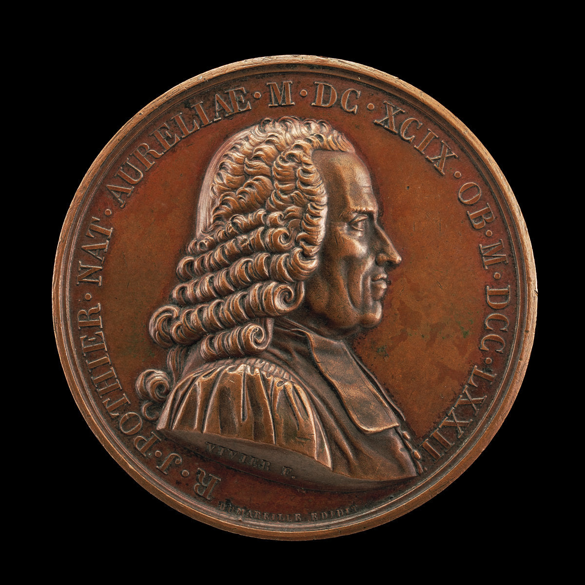 Robert-Joseph Pothier, 1699-1772, Jurist and Professor [obverse] by Mathias-Nicholas-Marie Vivier (French, 1788 - c. 1859), 16X12"(A3)Poster Print