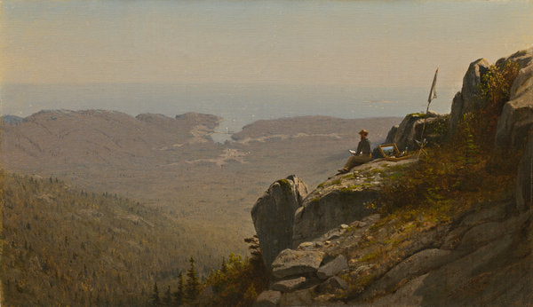The Artist Sketching at Mount Desert, Maine by Sanford Robinson Gifford (American, 1823 - 1880), 16X12"(A3)Poster Print