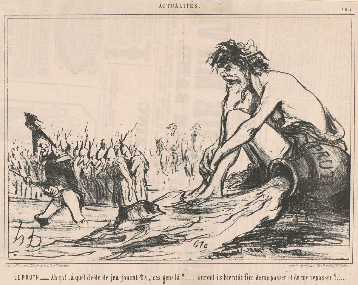 Le Pruth by Honoré Daumier (French, 1808 - 1879), 16X12"(A3)Poster Print