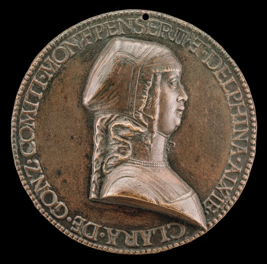 Chiara Gonzaga, 1464-1503, Wife 1481 of Gilbert de Bourbon [obverse] by Bartolommeo Melioli (Italian, 1448 - 1514), 16X12"(A3)Poster Print