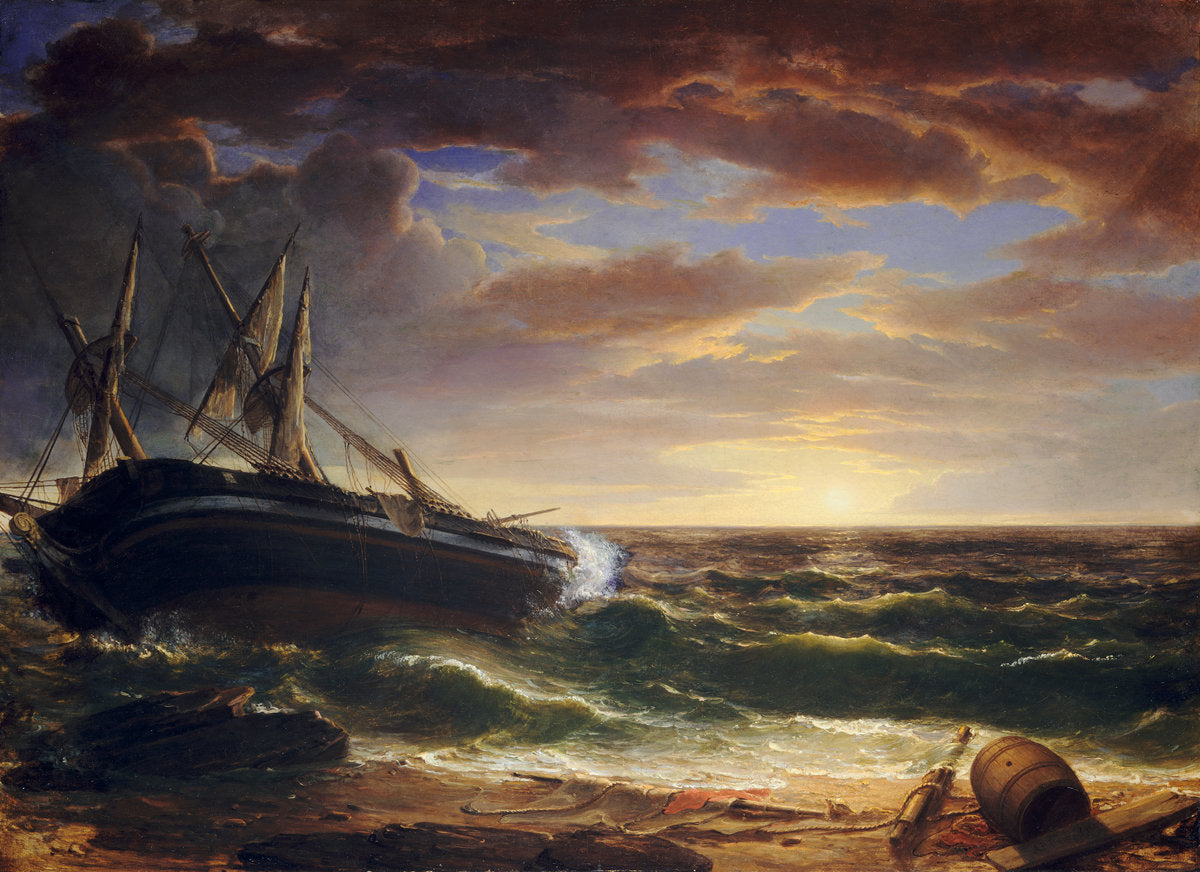 The Stranded Ship by Asher Brown Durand (American, 1796 - 1886), 16X12"(A3)Poster Print