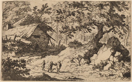 Ruinous Cottage by Allart van Everdingen (Dutch, 1621 - 1675), 16X12"(A3)Poster Print