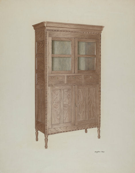 China Closet by Josephine Prado (American, active c. 1935), 16X12"(A3)Poster Print