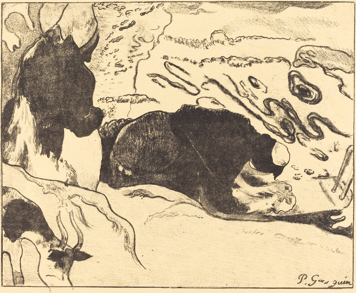 The Washerwomen (Les laveuses) by Paul Gauguin (French, 1848 - 1903), 16X12"(A3)Poster Print