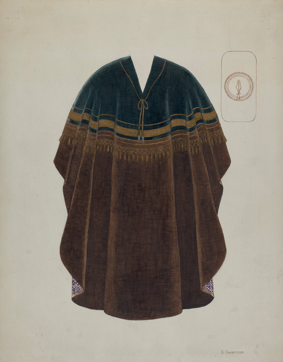 Manta or Poncho by Syrena Swanson (American, active c. 1935), 16X12"(A3)Poster Print