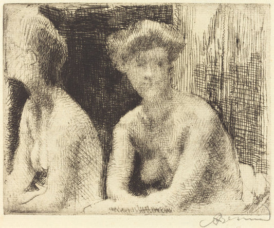 Nude Woman by a Looking Glass (Femme Nue Auprès d'une Glace) by Albert Besnard (French, 1849 - 1934), 16X12"(A3)Poster Print