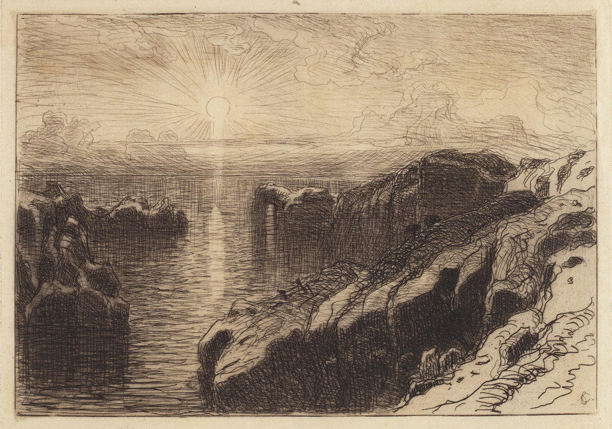 Pacific Coast, California by Samuel Colman (American, 1832 - 1920), 16X12"(A3)Poster Print