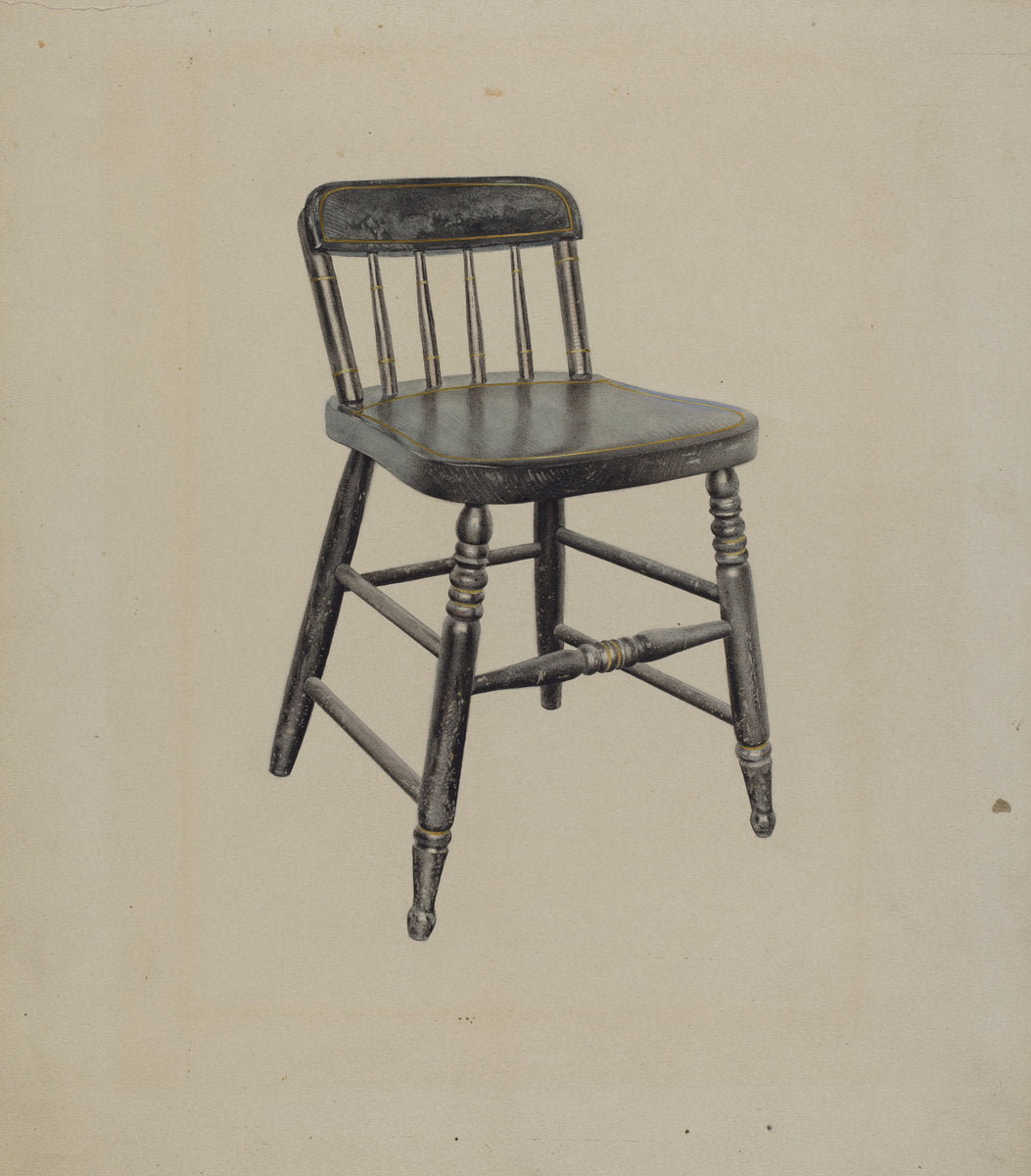 Shaker Dining Chair by John W. Kelleher (American, active c. 1935), 16X12"(A3)Poster Print