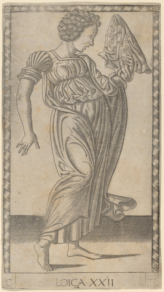 Loica (Logic) by Master of the E-Series Tarocchi (Italian, active c. 1465), 16X12"(A3)Poster Print