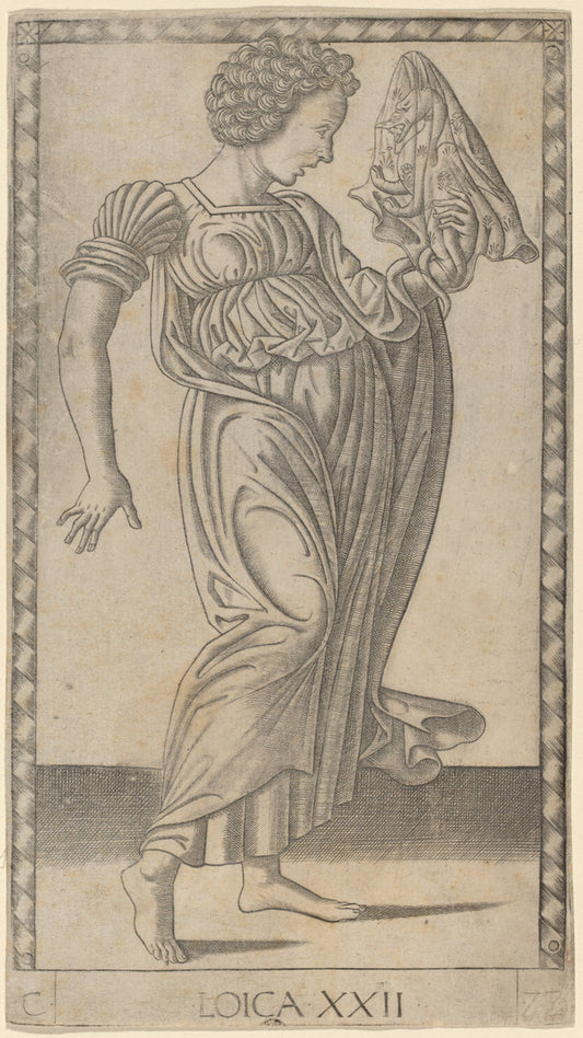 Loica (Logic) by Master of the E-Series Tarocchi (Italian, active c. 1465), 16X12"(A3)Poster Print