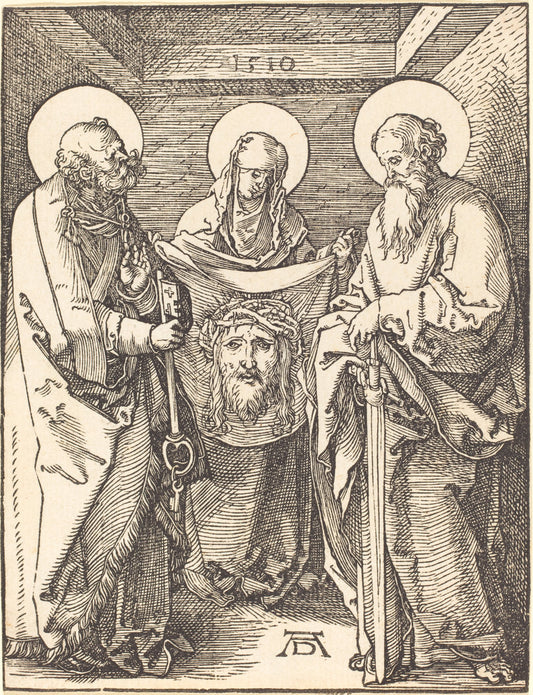 Saint Veronica between Saints Peter and Paul by Albrecht Dürer (German, 1471 - 1528), 16X12"(A3)Poster Print