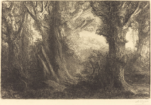 In the Forest of Conteville  (Dans la foret de Conteville) by Alphonse Legros (French, 1837 - 1911), 16X12"(A3)Poster Print