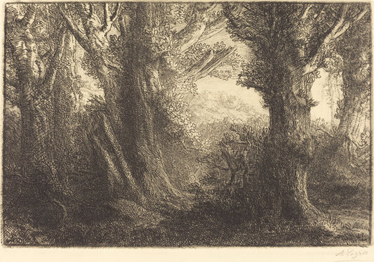 In the Forest of Conteville  (Dans la foret de Conteville) by Alphonse Legros (French, 1837 - 1911), 16X12"(A3)Poster Print