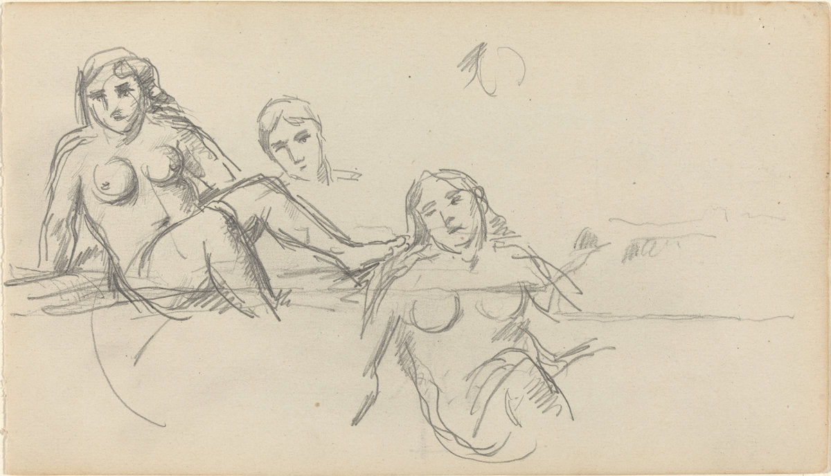 Seated Bather [verso] by Paul Cézanne (French, 1839 - 1906), 16X12"(A3)Poster Print