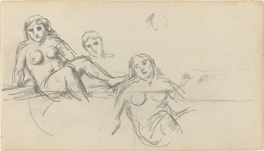 Seated Bather [verso] by Paul Cézanne (French, 1839 - 1906), 16X12"(A3)Poster Print