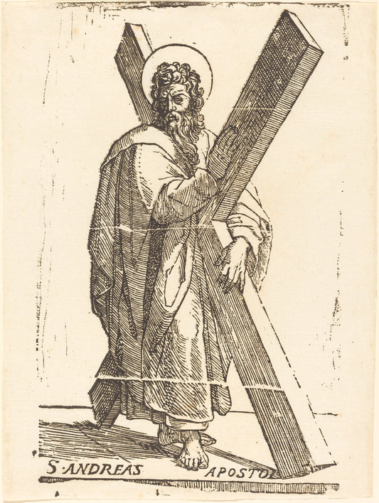 Saint Andrew by Jacques Stella (French, 1596 - 1657), 16X12"(A3)Poster Print