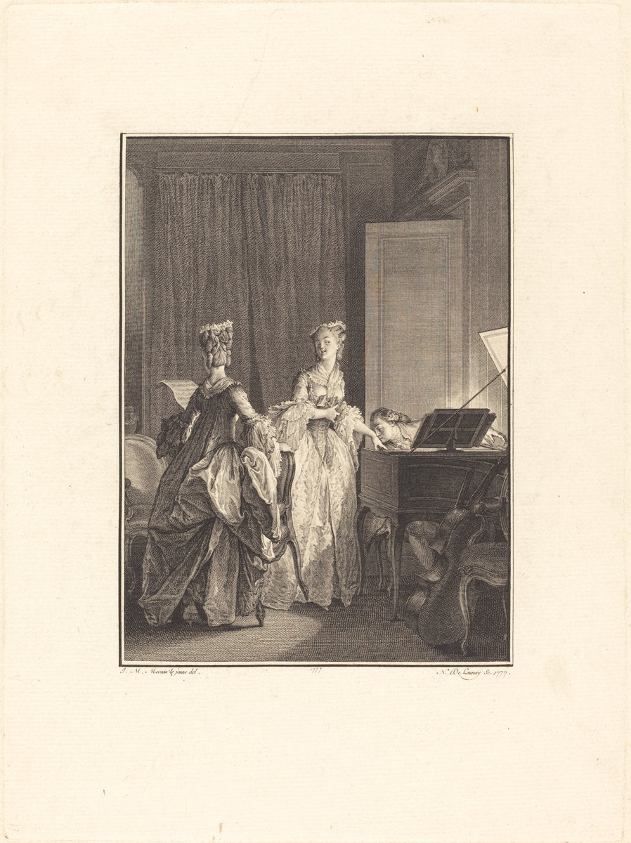 Il appliqua sur cette main un baiser que je sentis sur mon coeur by Nicolas Delaunay after Jean-Michel Moreau (French, 1739 - 1792), 16X12"(A3)Poster Print