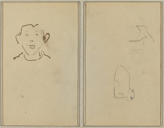 Boy's Face; Two Sheep [verso] by Paul Gauguin (French, 1848 - 1903), 16X12"(A3)Poster Print