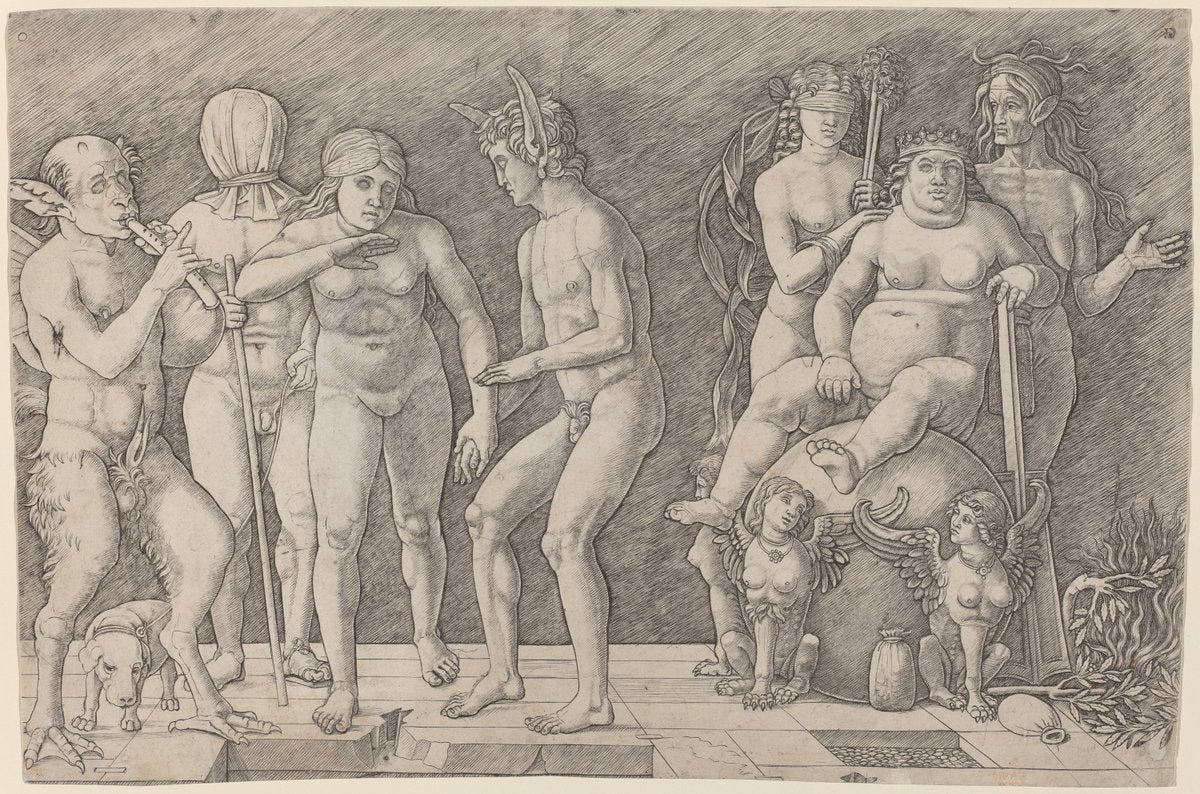 c. 1495/1500 by Workshop of Andrea Mantegna (Virtus Combusta: An Allegory of Virtue), 16X12"(A3)Poster Print