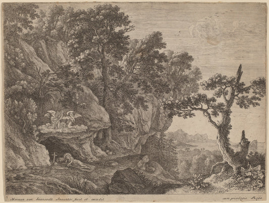Mary Magdalene Repentant by Herman van Swanevelt (Dutch, c. 1600 - 1655), 16X12"(A3)Poster Print