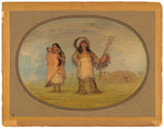 Mandan Civil Chief, His Wife, and Child by George Catlin (American, 1796 - 1872), 16X12"(A3)Poster Print