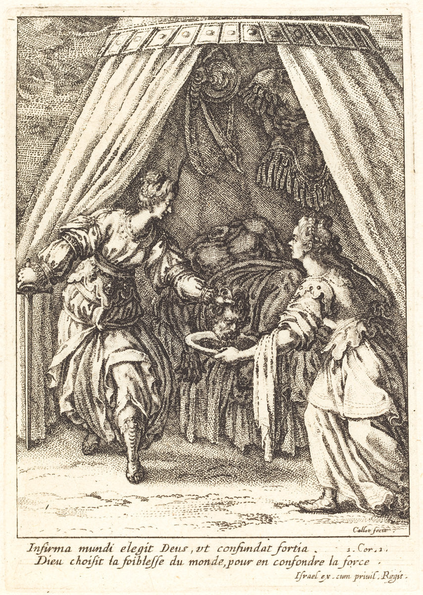 Judith with the Head of Holofernes by Jacques Callot (French, 1592 - 1635), 16X12"(A3)Poster Print