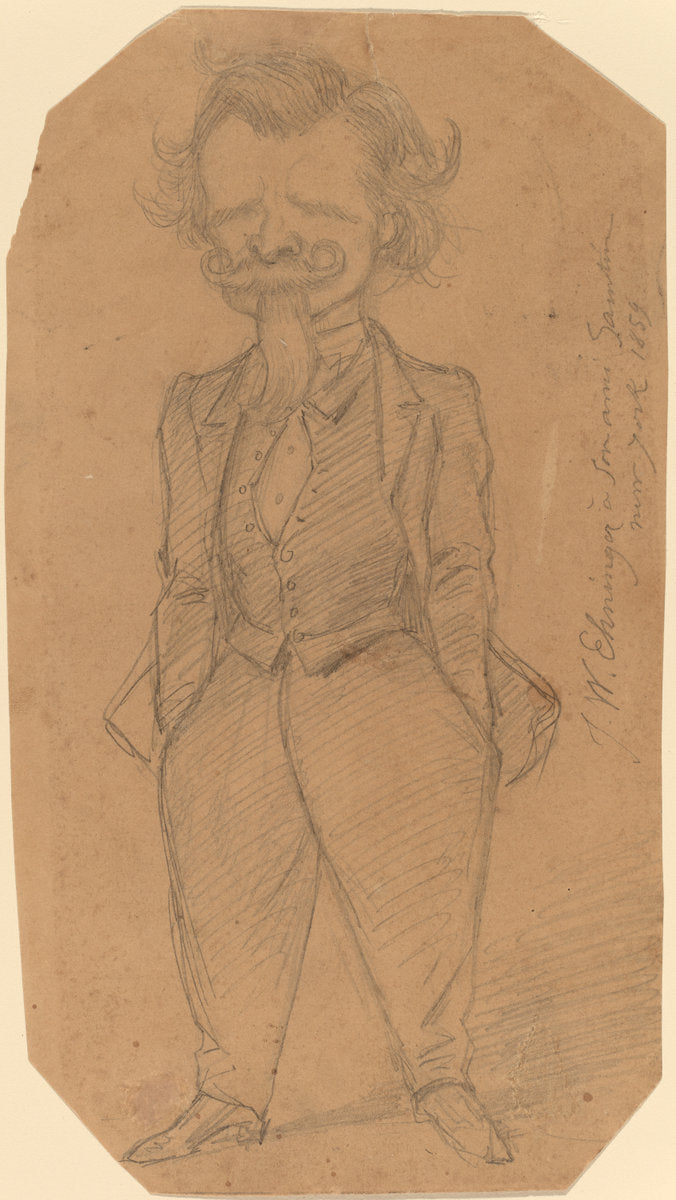 Self-Portrait by John Whetten Ehninger (American, 1827 - 1889), 16X12"(A3)Poster Print