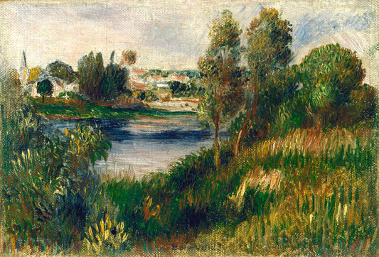 Landscape at Vétheuil by Auguste Renoir (French, 1841 - 1919), 16X12"(A3)Poster Print