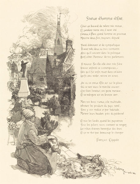 Statue d'homme d'etat by Auguste Lepère (French, 1849 - 1918), 16X12"(A3)Poster Print
