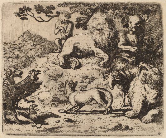 Reynard's Enemies are Dismayed by Allart van Everdingen (Dutch, 1621 - 1675), 16X12"(A3)Poster Print