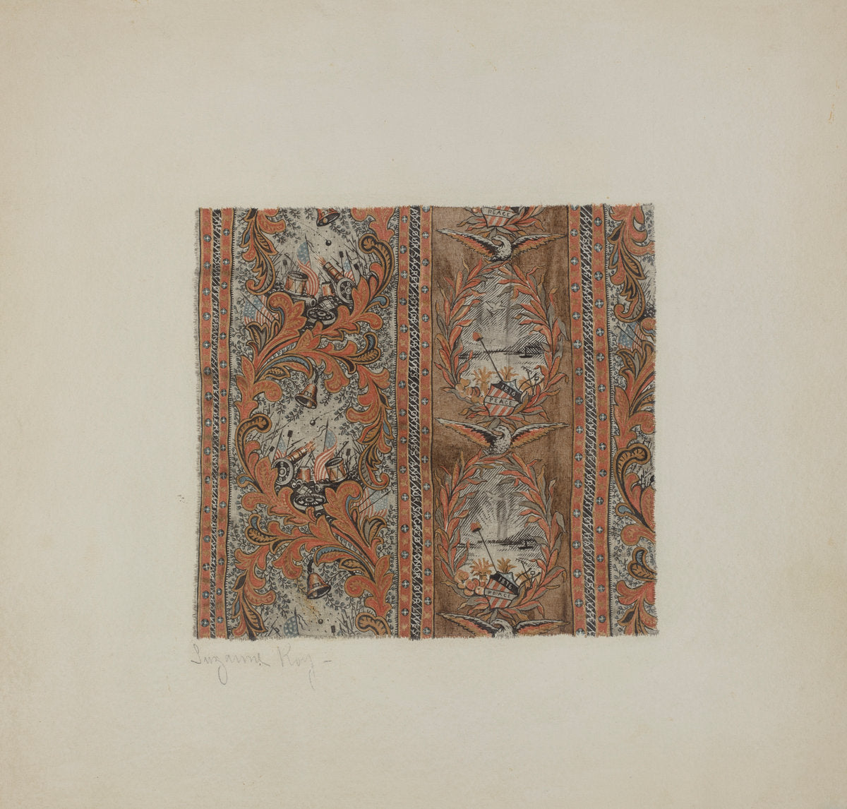 Historical Printed Textile by Suzanne Roy (American, active c. 1935), 16X12"(A3)Poster Print