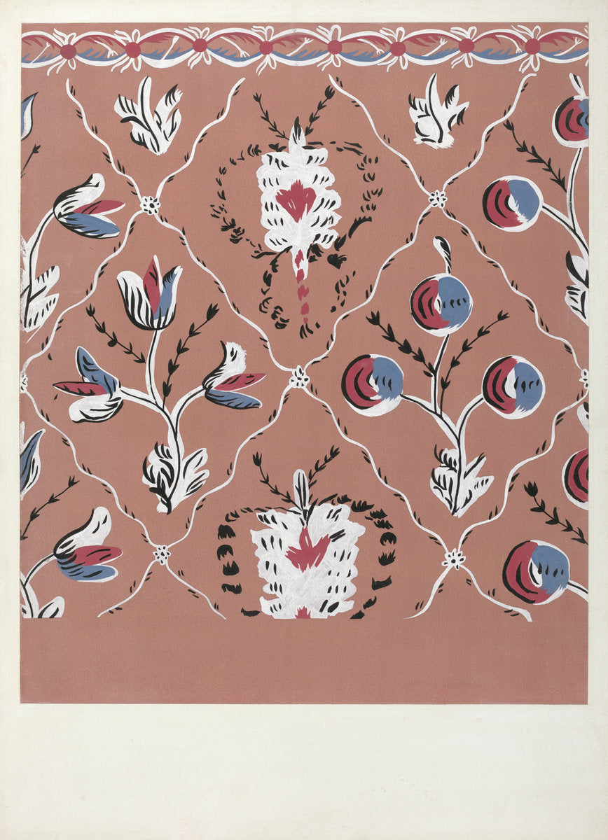 Hand Painted Wall (Detail) by Martin Partyka (American, active c. 1935), 16X12"(A3)Poster Print