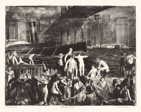 Splinter Beach by George Bellows (American, 1882 - 1925), 16X12"(A3)Poster Print