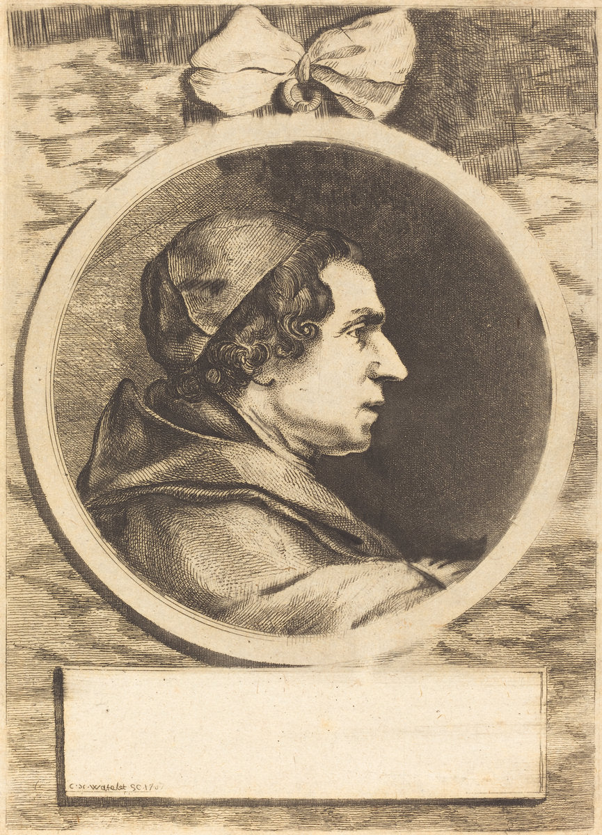 Portrait of an Abbot by Claude Henri Watelet after Charles-Nicolas Cochin II (French, 1718 - 1786), 16X12"(A3)Poster Print