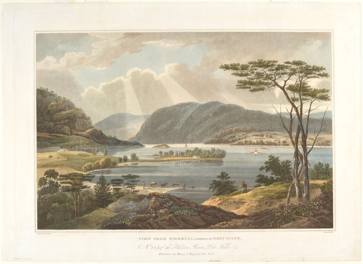 View from Fishkill Looking to West Point by John Hill after William Guy Wall (American, born England, 1770 - 1850), 16X12"(A3)Poster Print