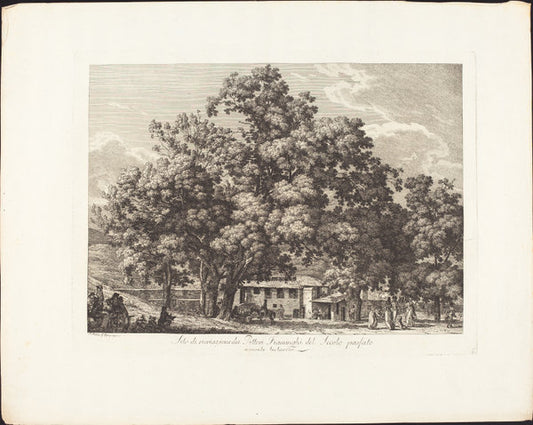 Sito di ricreazione dei Pittori Fiaminchi del Secolo passato a Monte Testaccio by Jacob Wilhelm Mechau (German, 1745 - 1808), 16X12"(A3)Poster Print