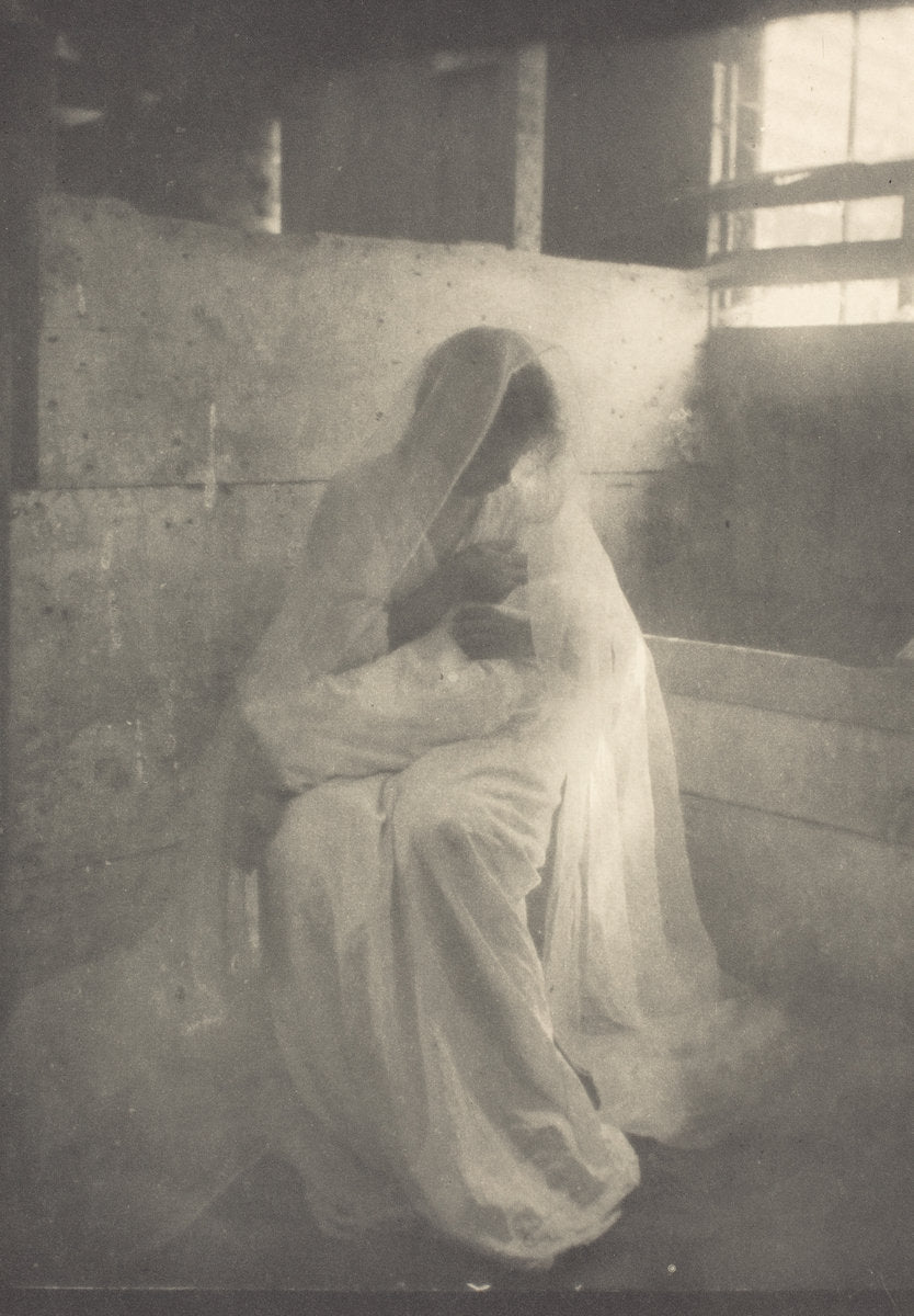 The Manger by Gertrude Käsebier (American, 1852 - 1934), 16X12"(A3)Poster Print