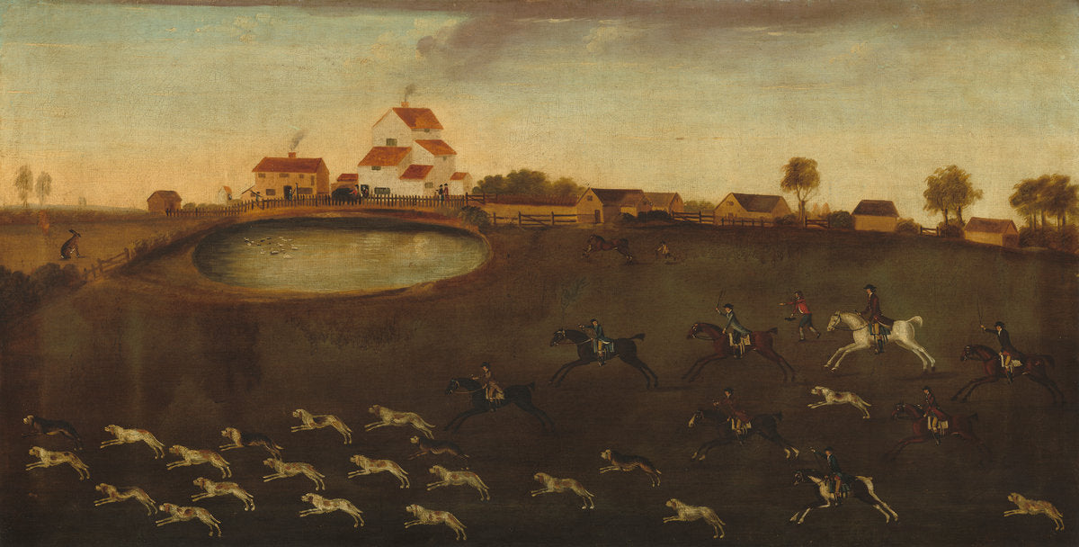 18th century by American 18th Century (Hunting Scene with a Pond), 16X12"(A3)Poster Print