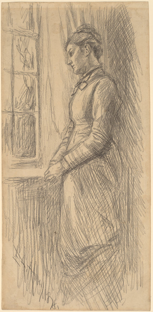 Solitude: Miss Vesta Rollinstall by Edwin Austin Abbey (American, 1852 - 1911), 16X12"(A3)Poster Print