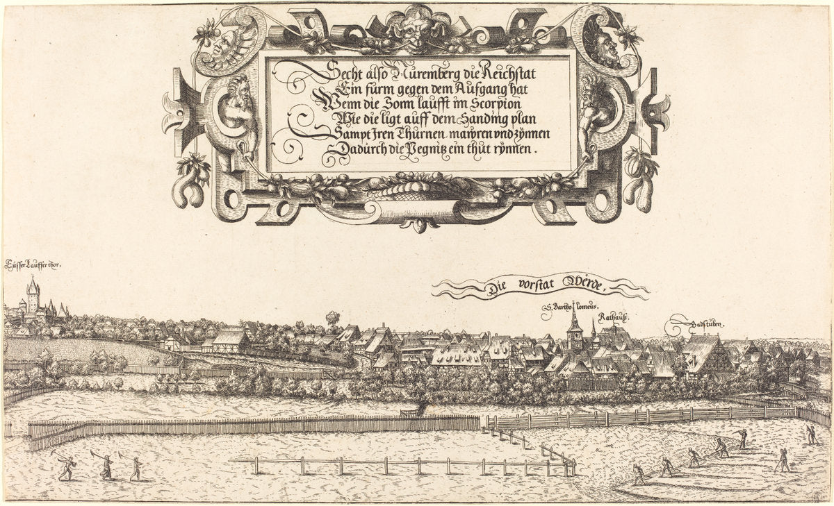 View of Nuremberg from the East [right section] by Hanns Lautensack (German, 1524 - 1561/1566), 16X12"(A3)Poster Print