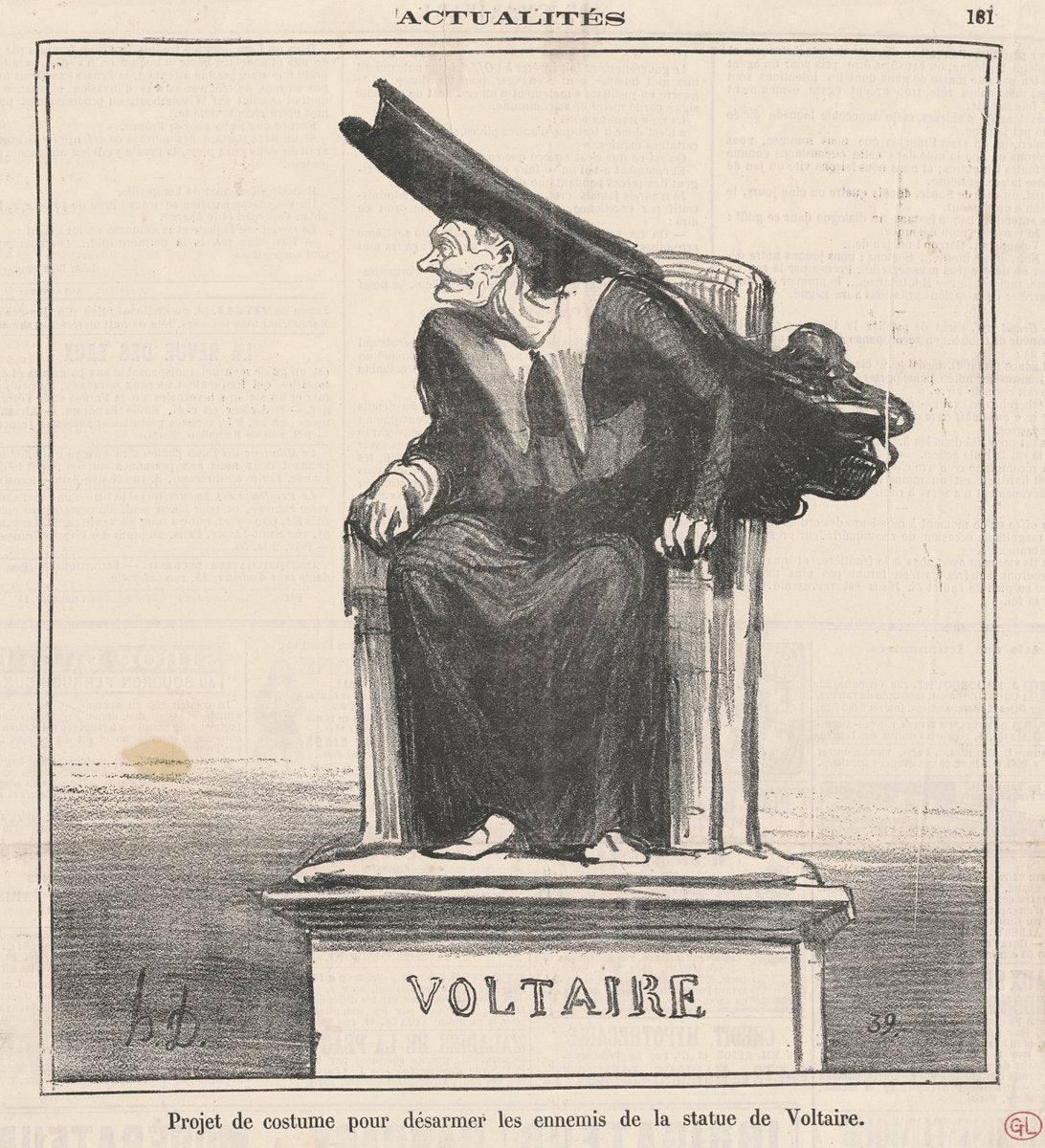 Projet ... Pour désarmer les ennemis de ... Voltaire by Honoré Daumier (French, 1808 - 1879), 16X12"(A3)Poster Print